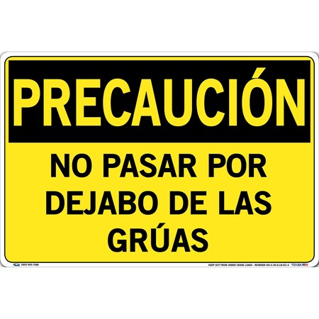 Vestil Vinyl Label Sign, 12-1/2" Height, 18-1/2" Width, Vinyl Label, Rectangle, Spanish SI-C-30-D-LB-011-S